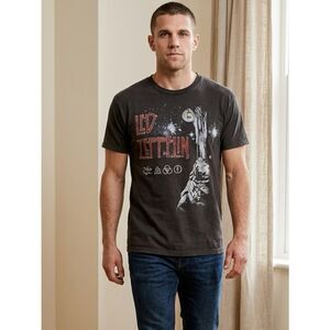 VINTAGE - Led Zepplin Hermit Unisex Black Short Sleeve Tee Shirt - Size Medium